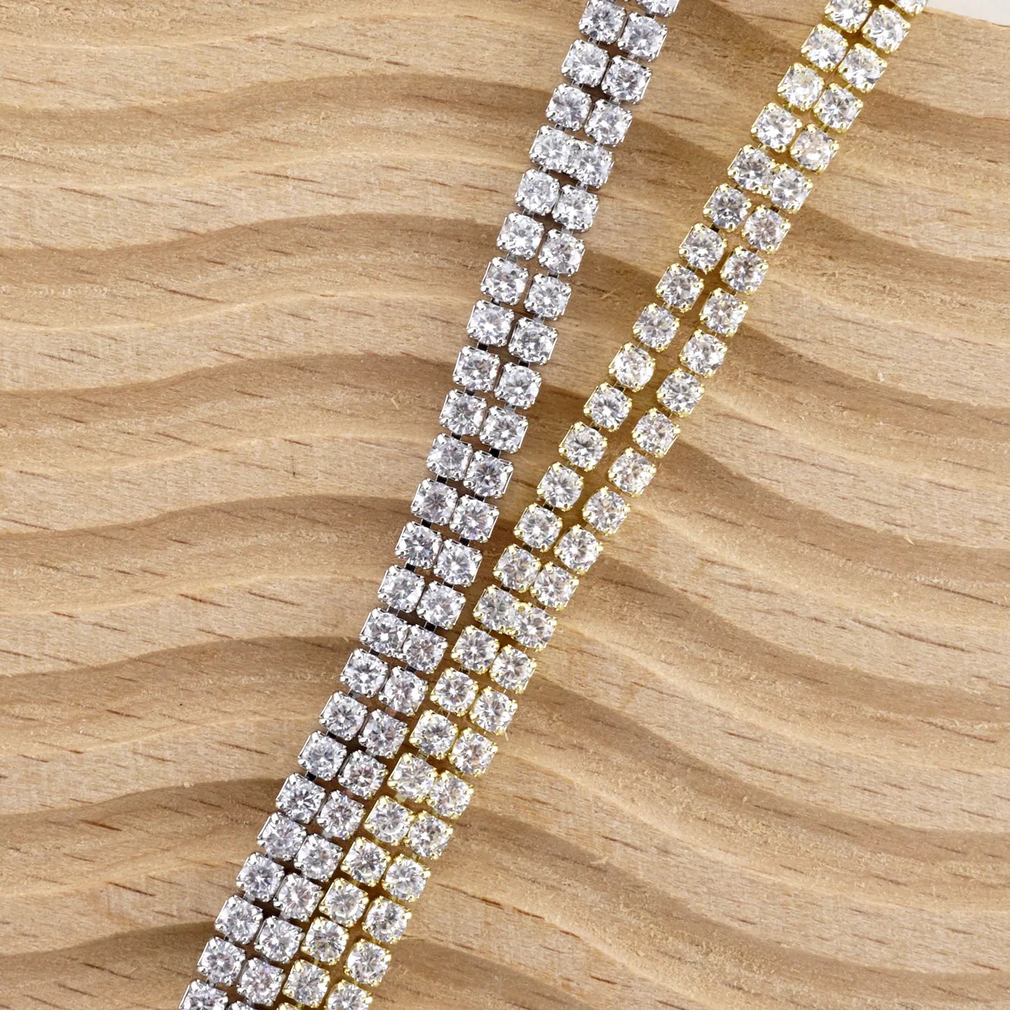 2 Line 2mm Cubic Zirconia Sparkle Tennis Bracelet