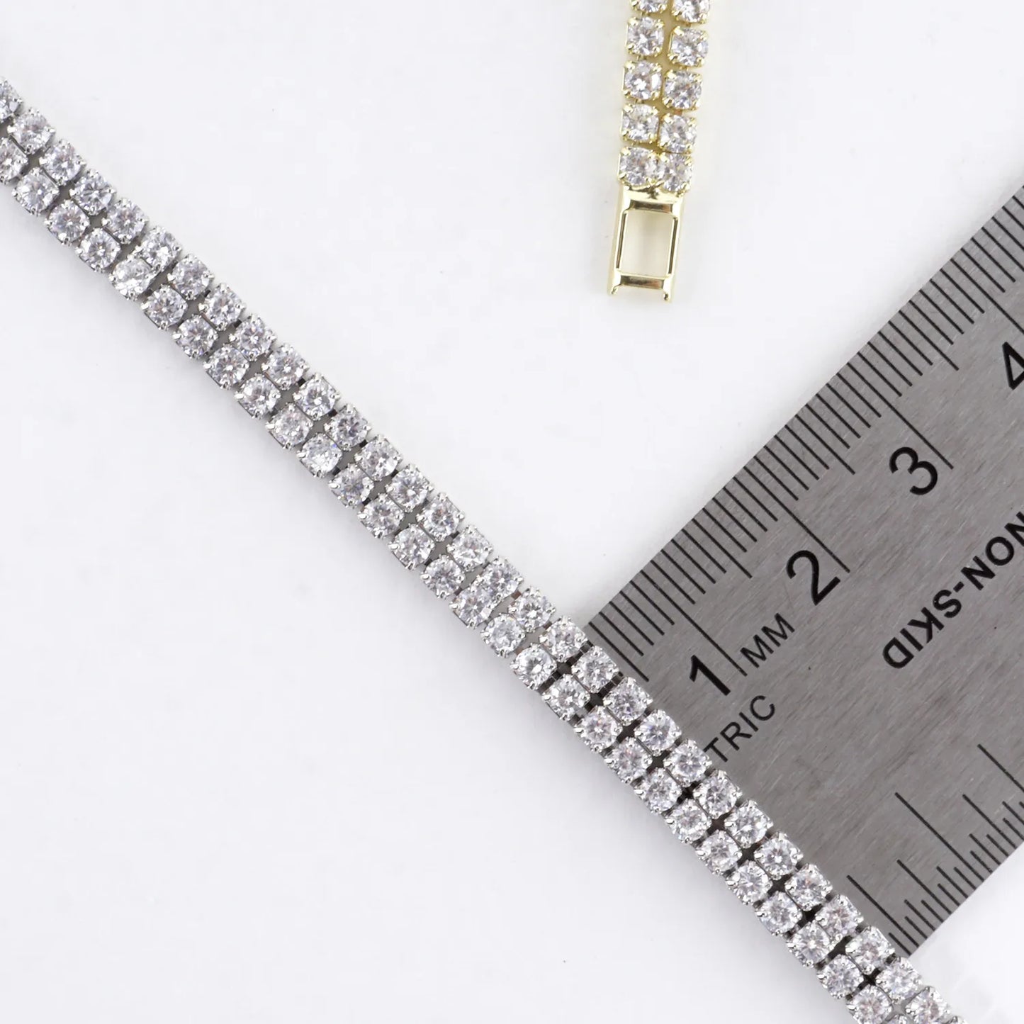 2 Line 2mm Cubic Zirconia Sparkle Tennis Bracelet