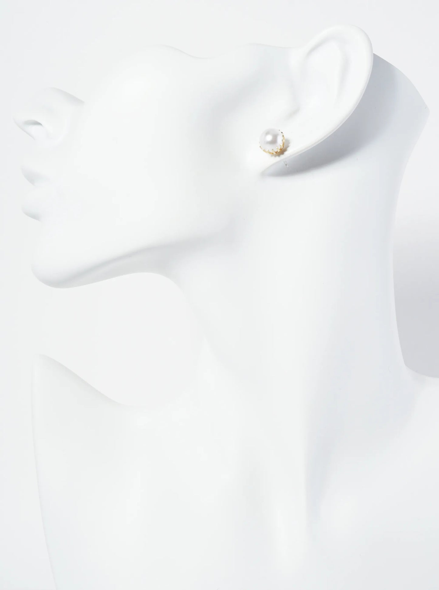 2-PC Set 14K-Gold-Dipped 8mm 10mm Pearl Stud Earrings