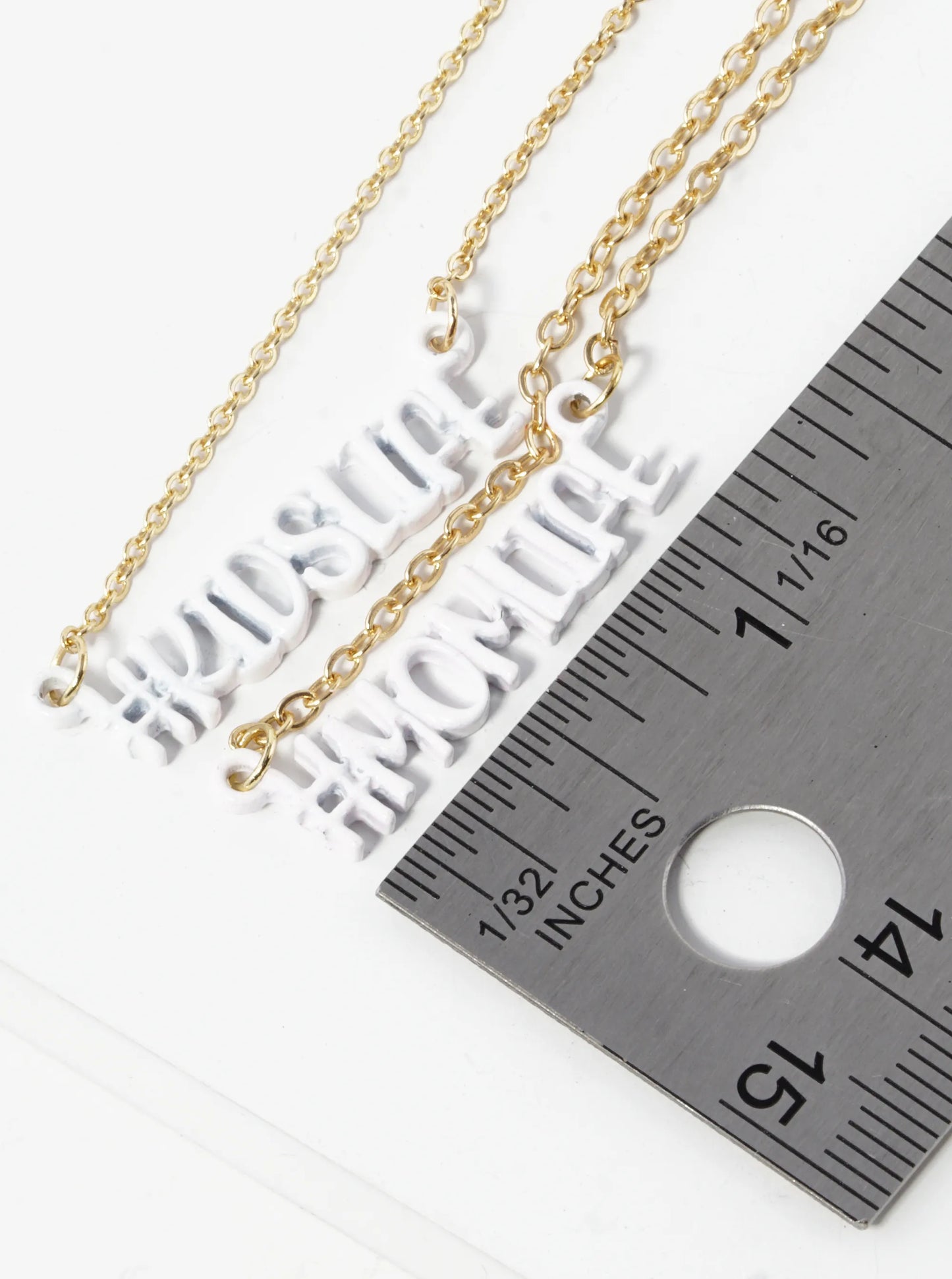 2-PC Set Enamel Coated Mom Life Kids Life Pendant Necklace