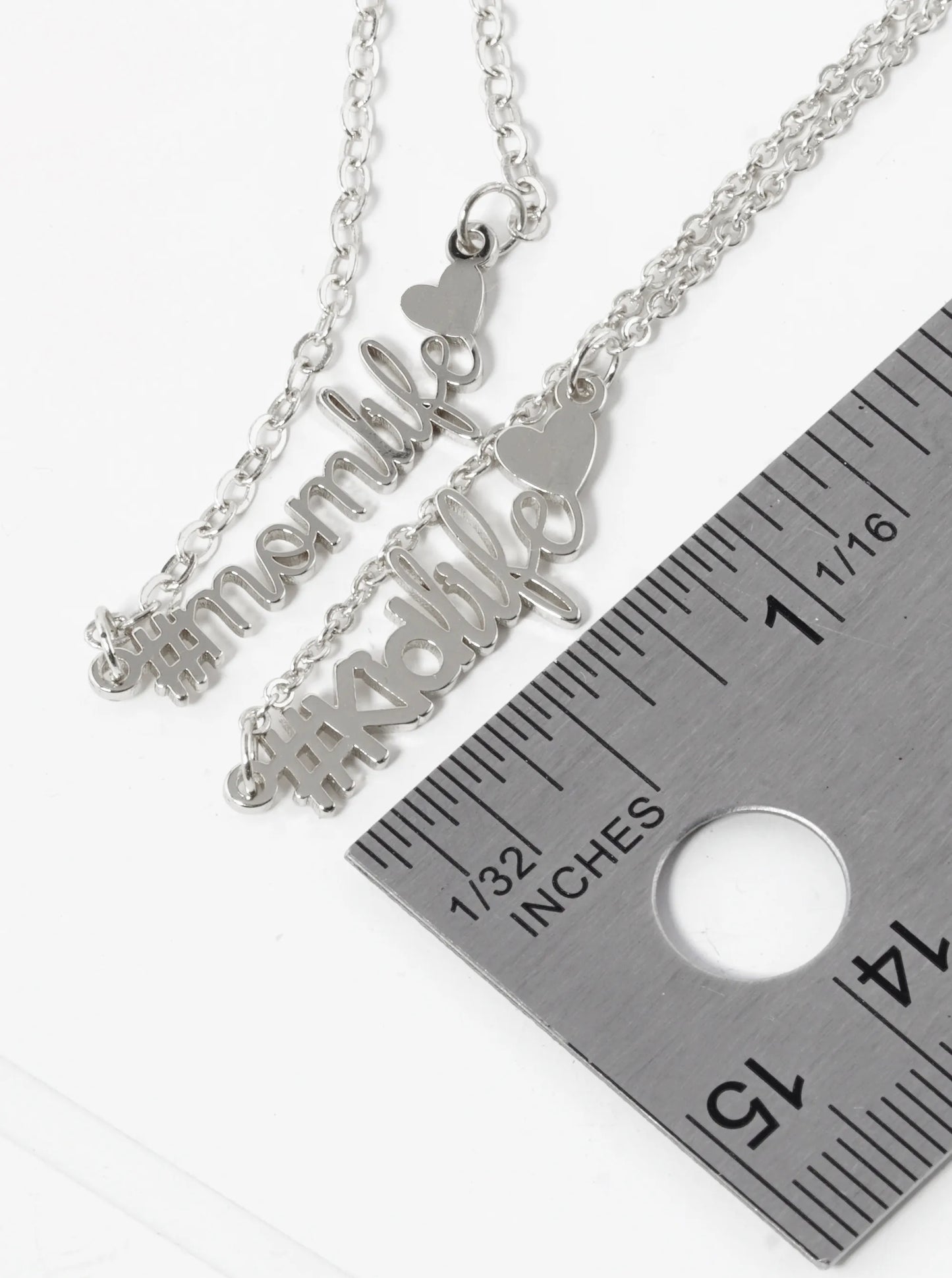 2-PC Set Mom Life Kid Life Pendant Necklace