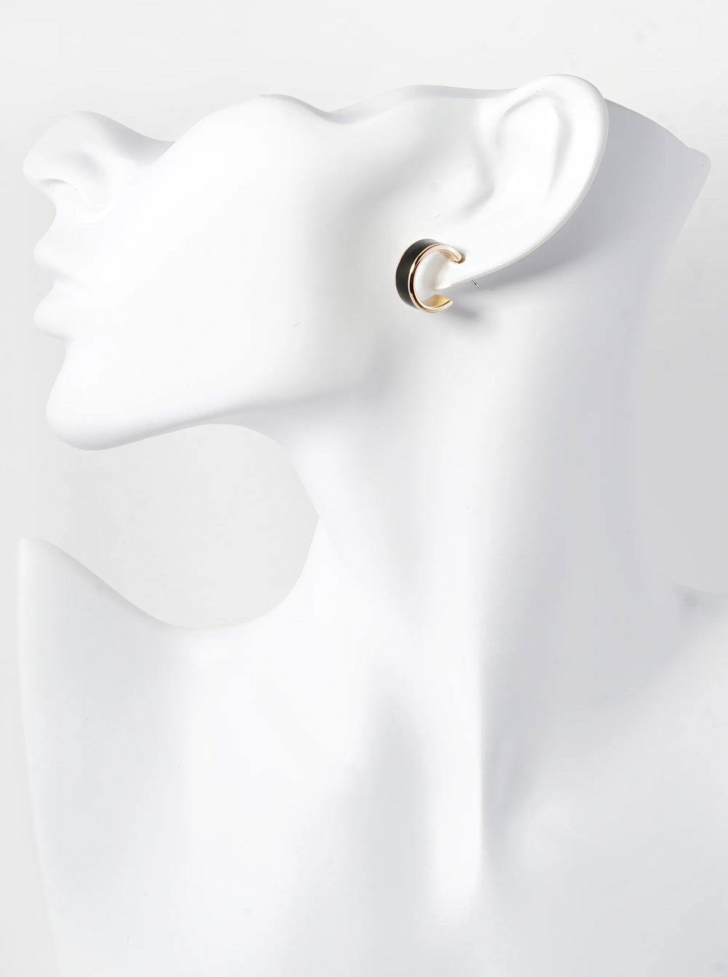 2-Pair Set 15mm Enamel Filled Open Hoop Earrings