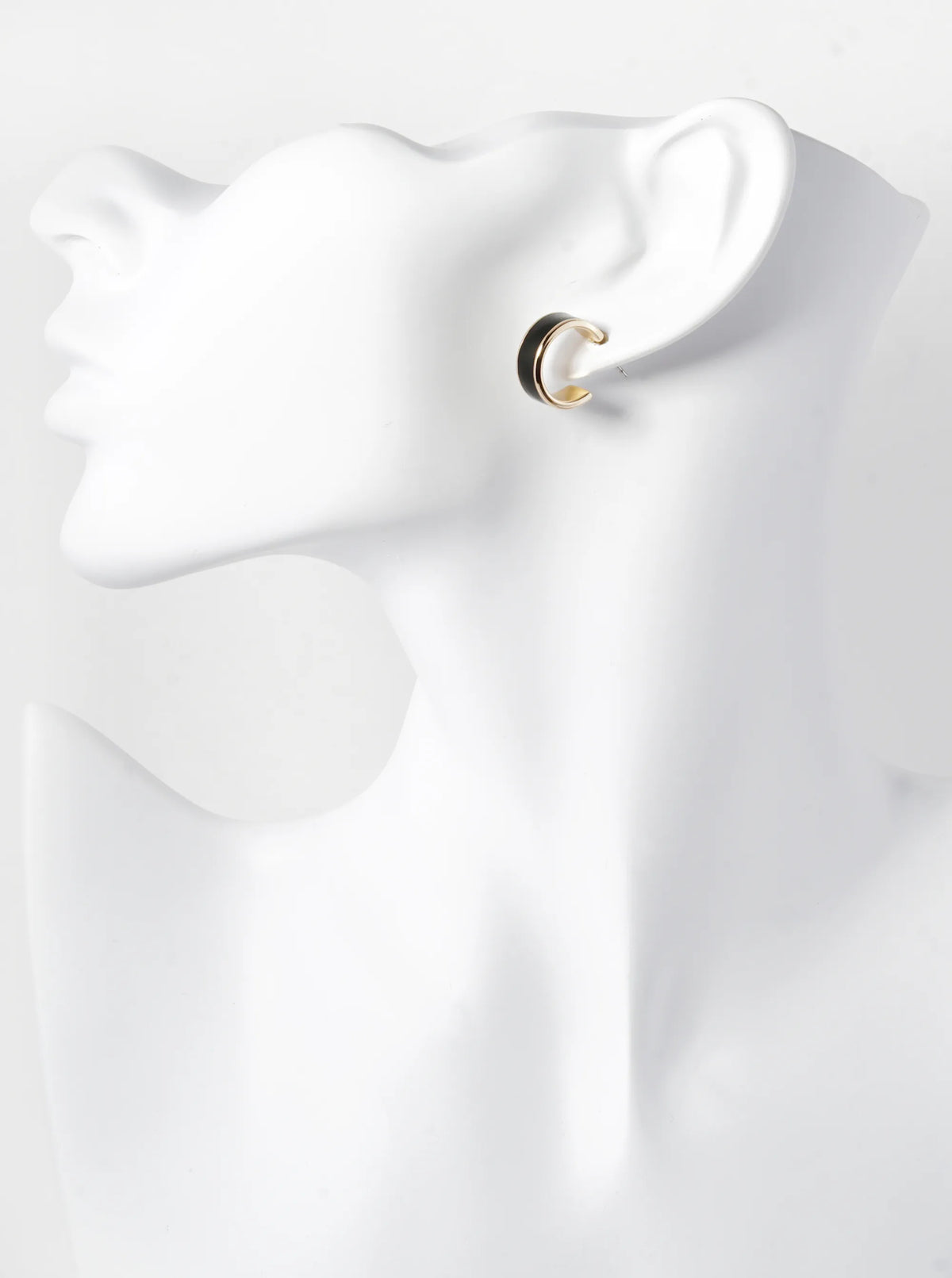 2-Pair Set 15mm Enamel Filled Open Hoop Earrings