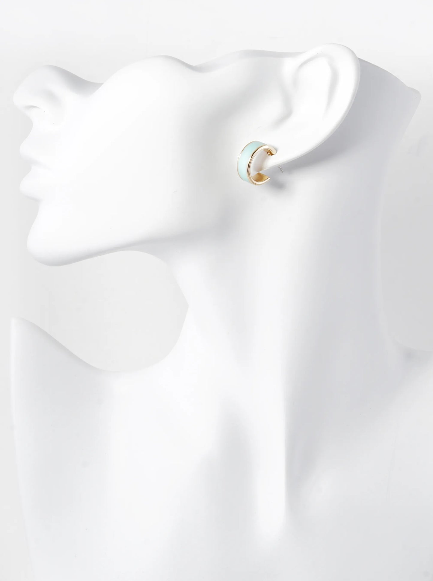 2-Pair Set 15mm Enamel Filled Open Hoop Earrings