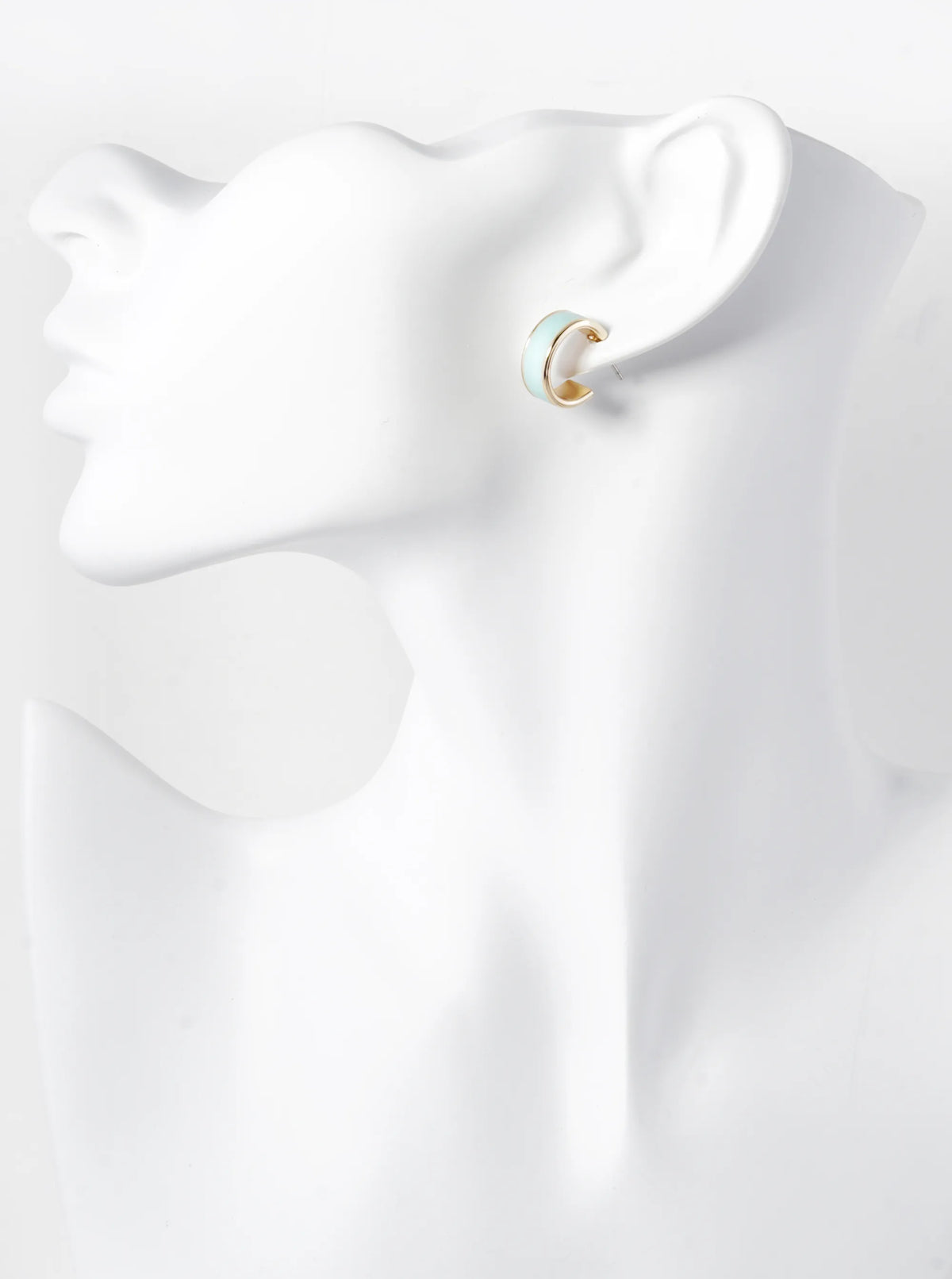 2-Pair Set 15mm Enamel Filled Open Hoop Earrings