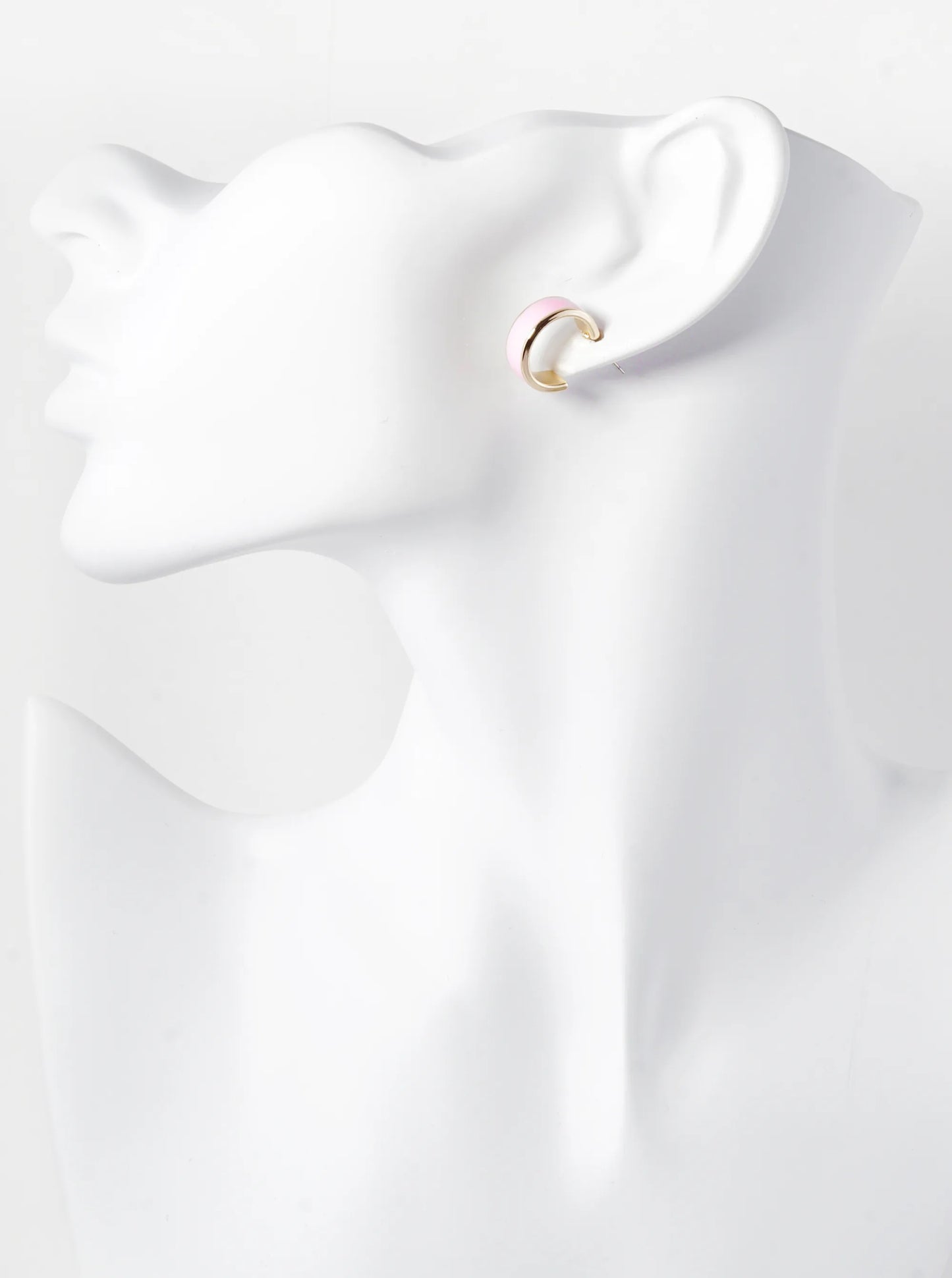 2-Pair Set 15mm Enamel Filled Open Hoop Earrings