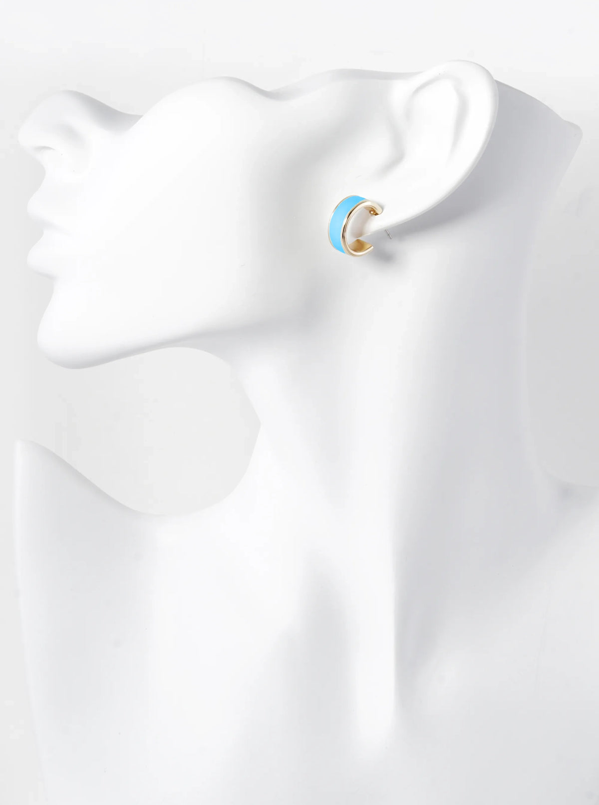 2-Pair Set 15mm Enamel Filled Open Hoop Earrings