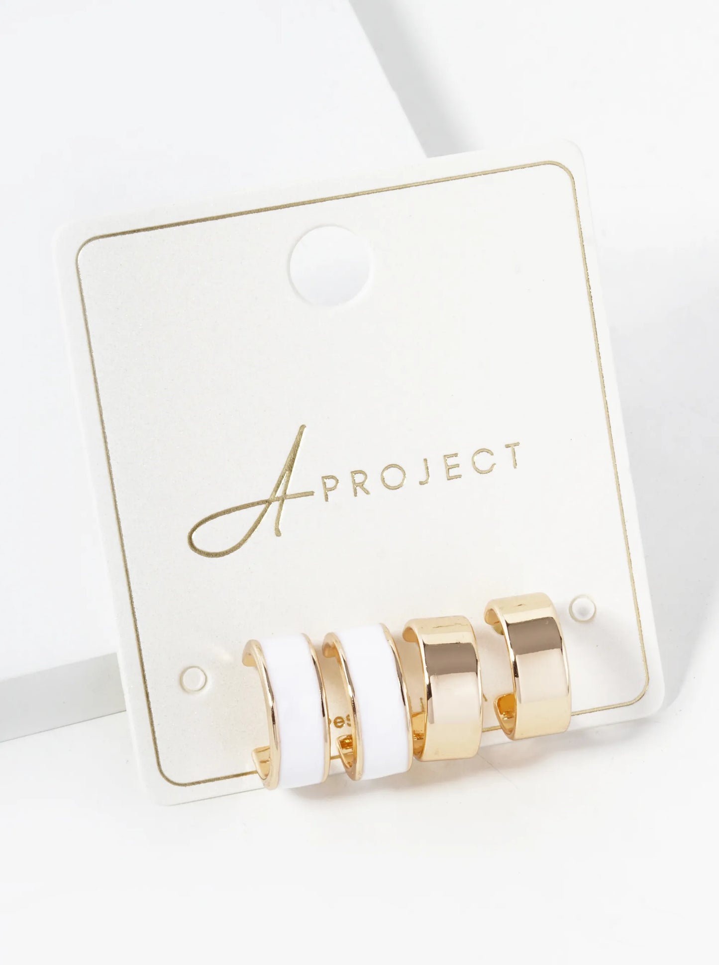 2-Pair Set 15mm Enamel Filled Open Hoop Earrings