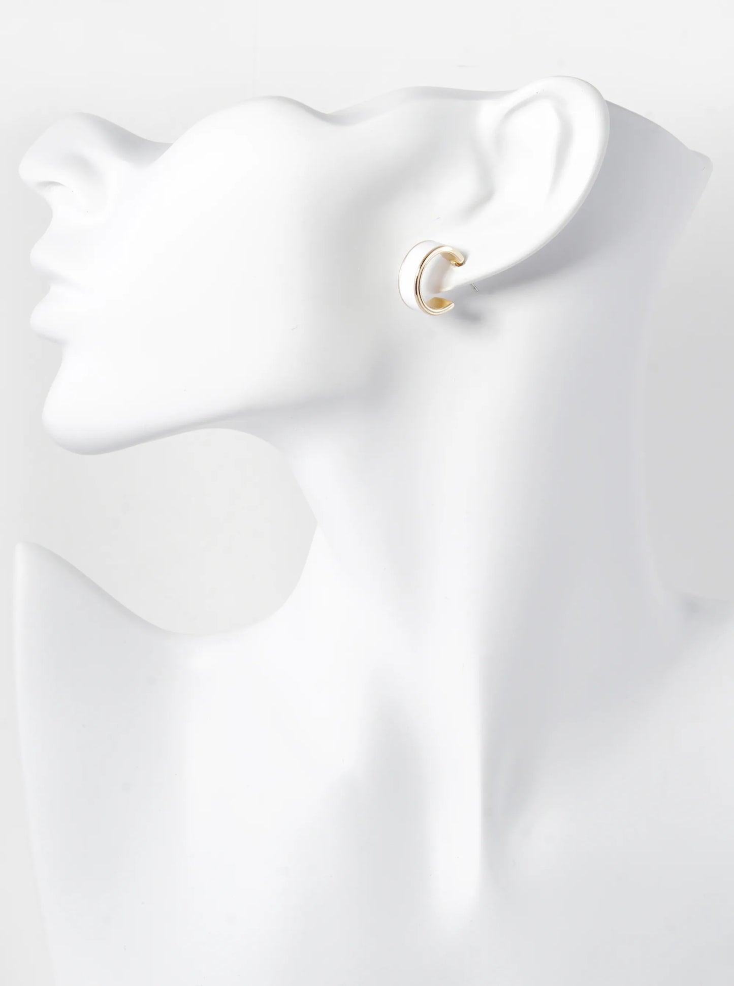 2-Pair Set 15mm Enamel Filled Open Hoop Earrings