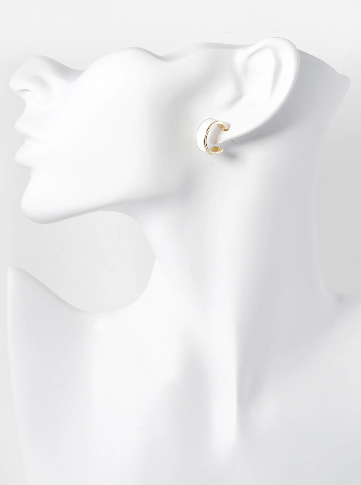 2-Pair Set 15mm Enamel Filled Open Hoop Earrings