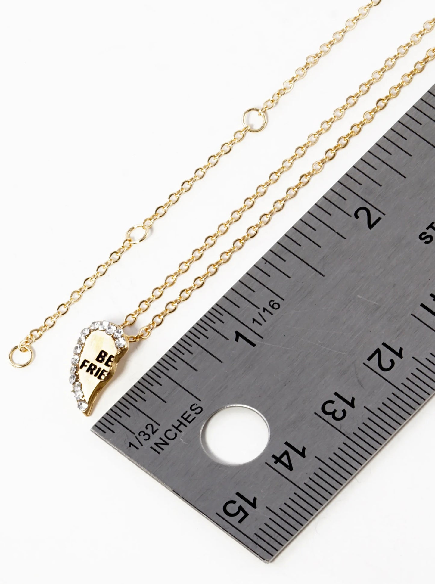 2 Pieces Set Best Friends Engraved 13mm Two Half Heart Pendant Necklaces