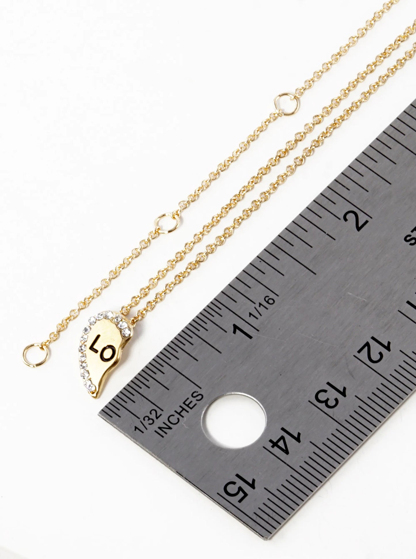 2 Pieces Set Love Engraved 13mm Two Half Heart Pendant Necklaces