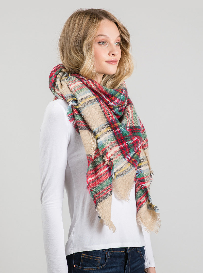 2025 Plaid Tartan Blanket Scarf
