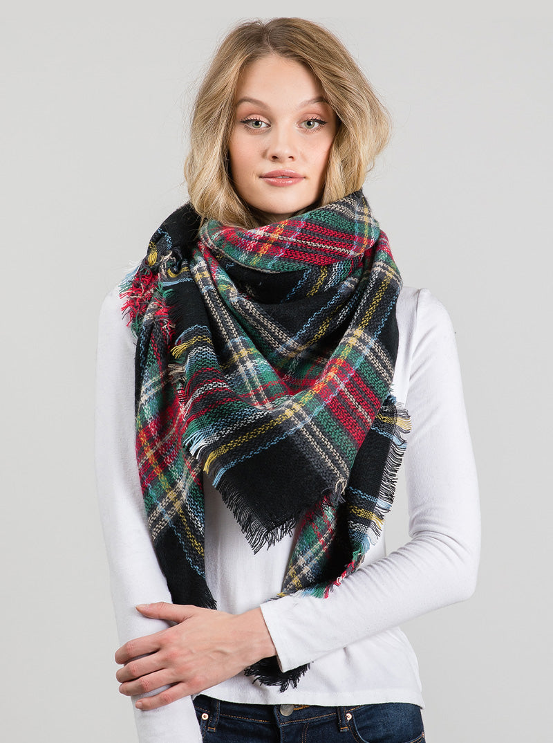 2025 Plaid Tartan Blanket Scarf