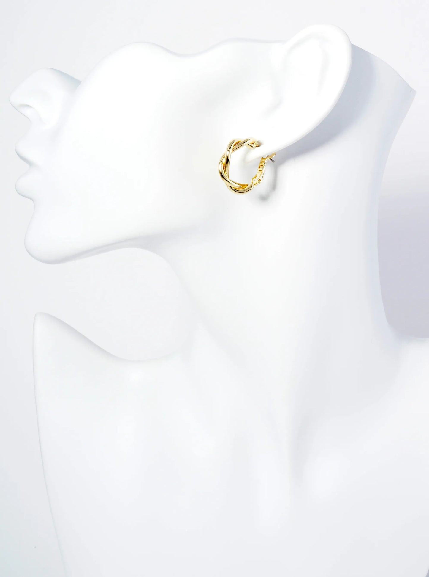 20mm 14K-Gold-Dipped Double Wire Wrapped Latch Back Hoop Earrings