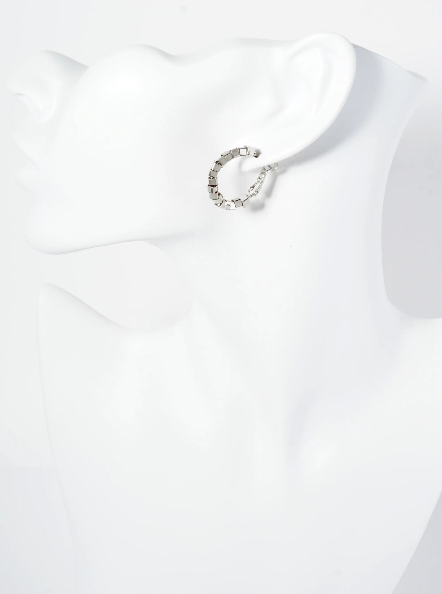 20mm 14K-Gold-Dipped Geometric Square Beaded Latch-Back Hoop Earrings