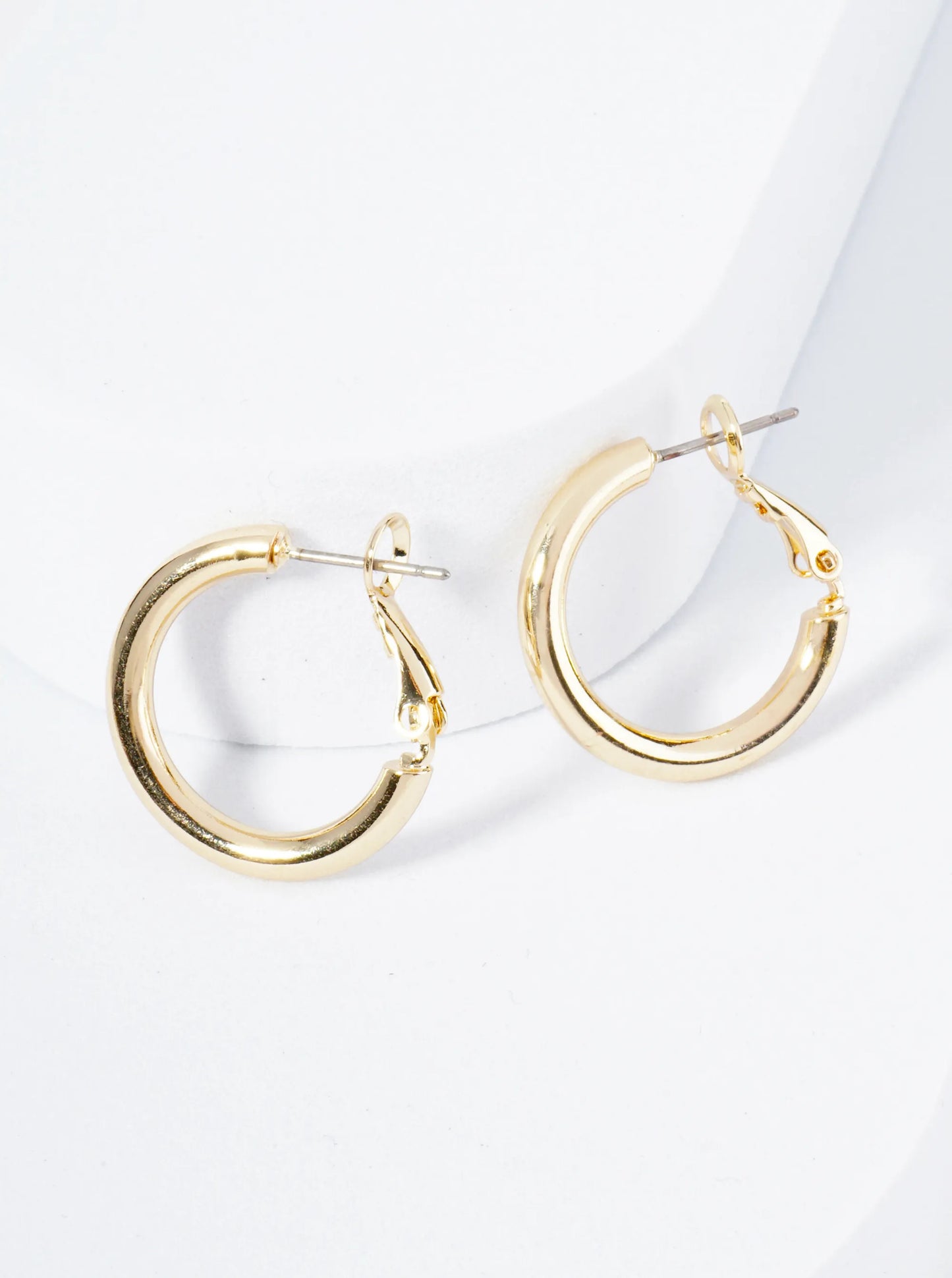 20mm 14K-Gold-Dipped Latch Back Hoop Earrings With 2 And A Half Mm Thickness