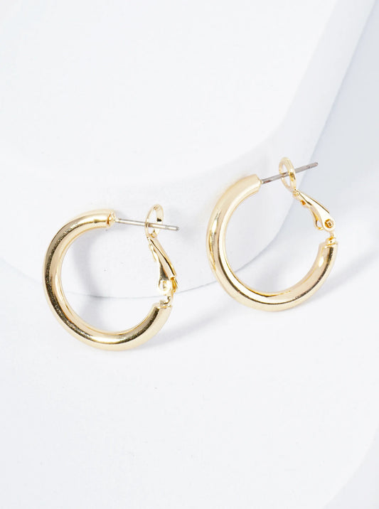 20mm 14K-Gold-Dipped Latch Back Hoop Earrings With 2 And A Half Mm Thickness