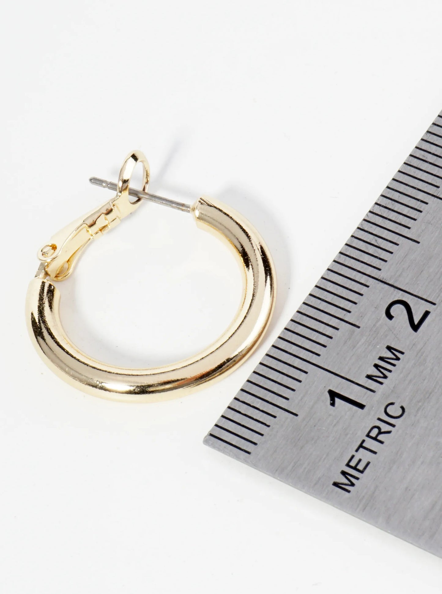 20mm 14K-Gold-Dipped Latch Back Hoop Earrings With 2 And A Half Mm Thickness