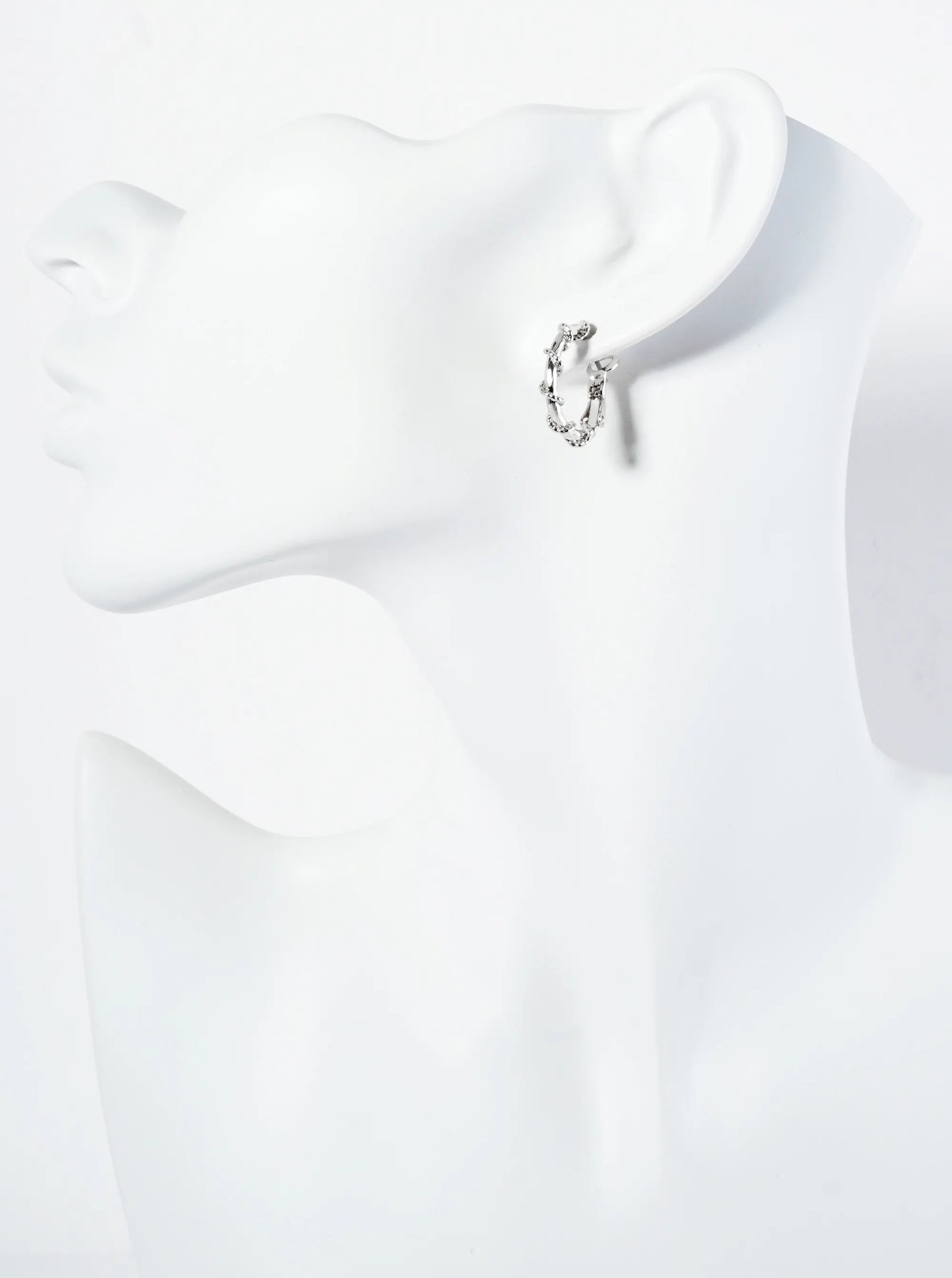 20mm 14K-Gold-Dipped Latch-Back Hoop Earrings With Twisted Vine Design