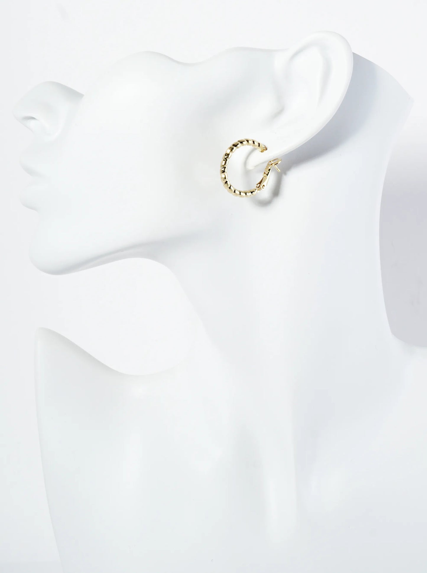 20mm 14K-Gold-Dipped Latch-Back Hoop Earrings With A Texture That Maximizes Shine