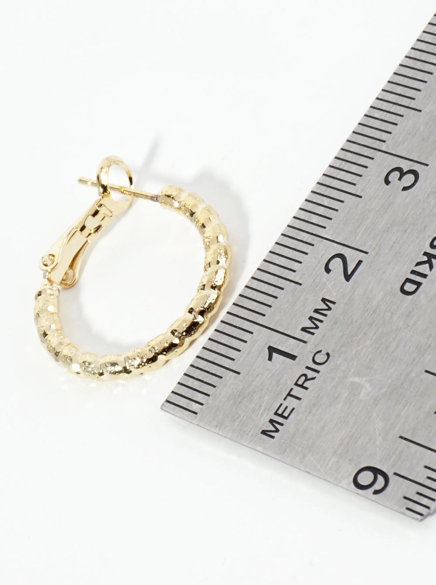 20mm 14K-Gold-Dipped Latch-Back Hoop Earrings With A Texture That Maximizes Shine