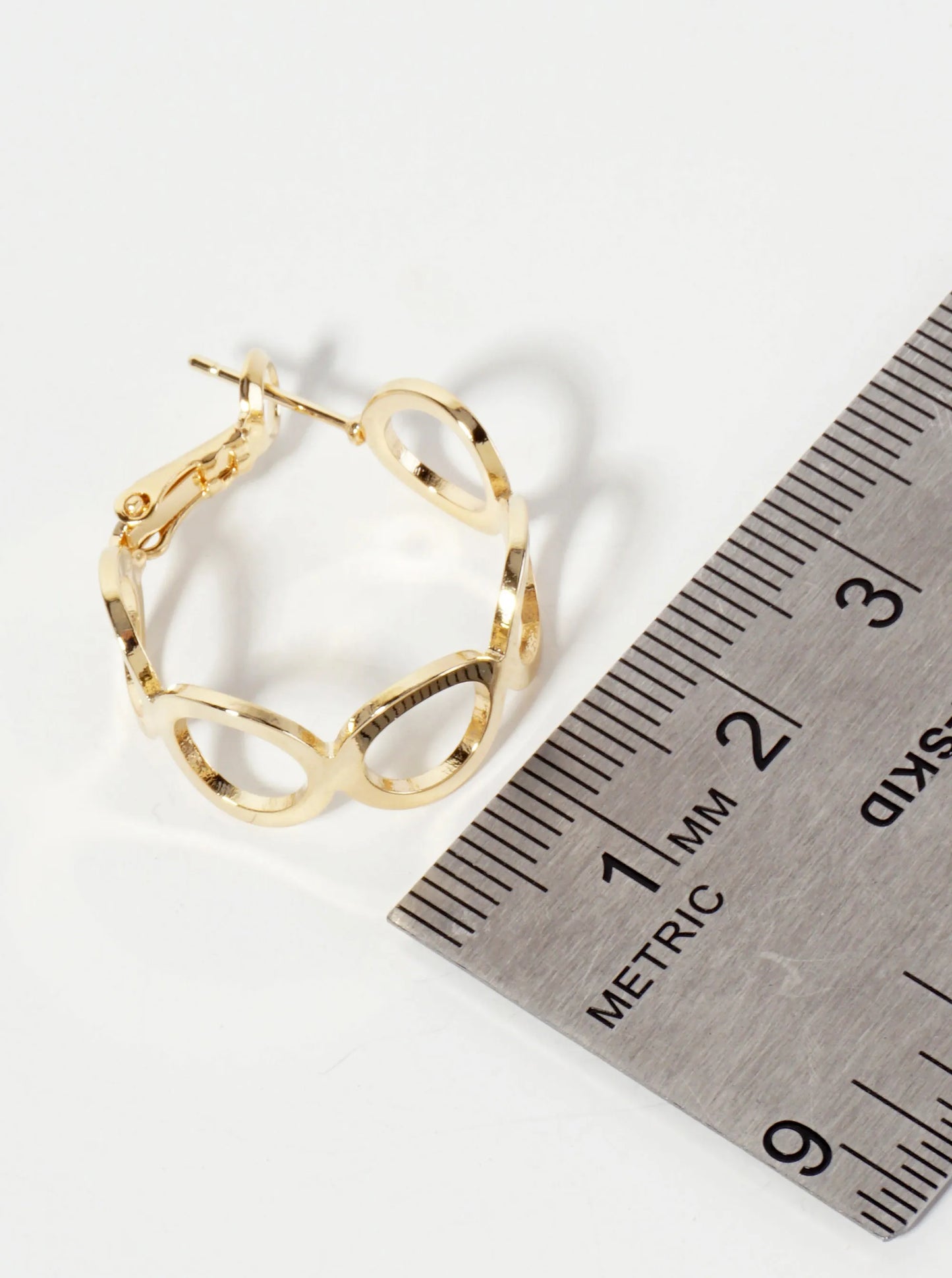 20mm 14K-Gold-Dipped Polished Brass Cutout Latch-Back Hoop Earrings
