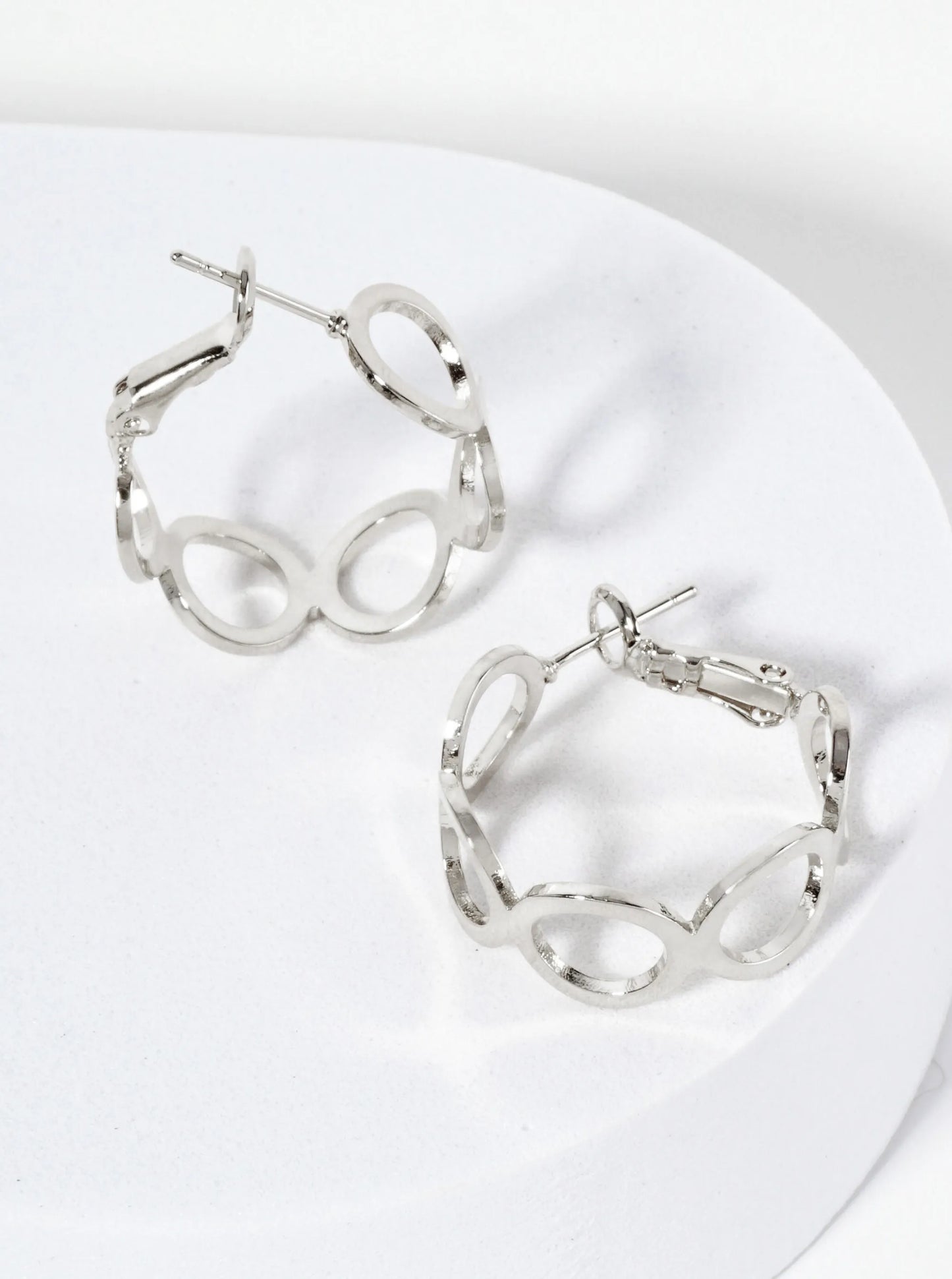 20mm 14K-Gold-Dipped Polished Brass Cutout Latch-Back Hoop Earrings