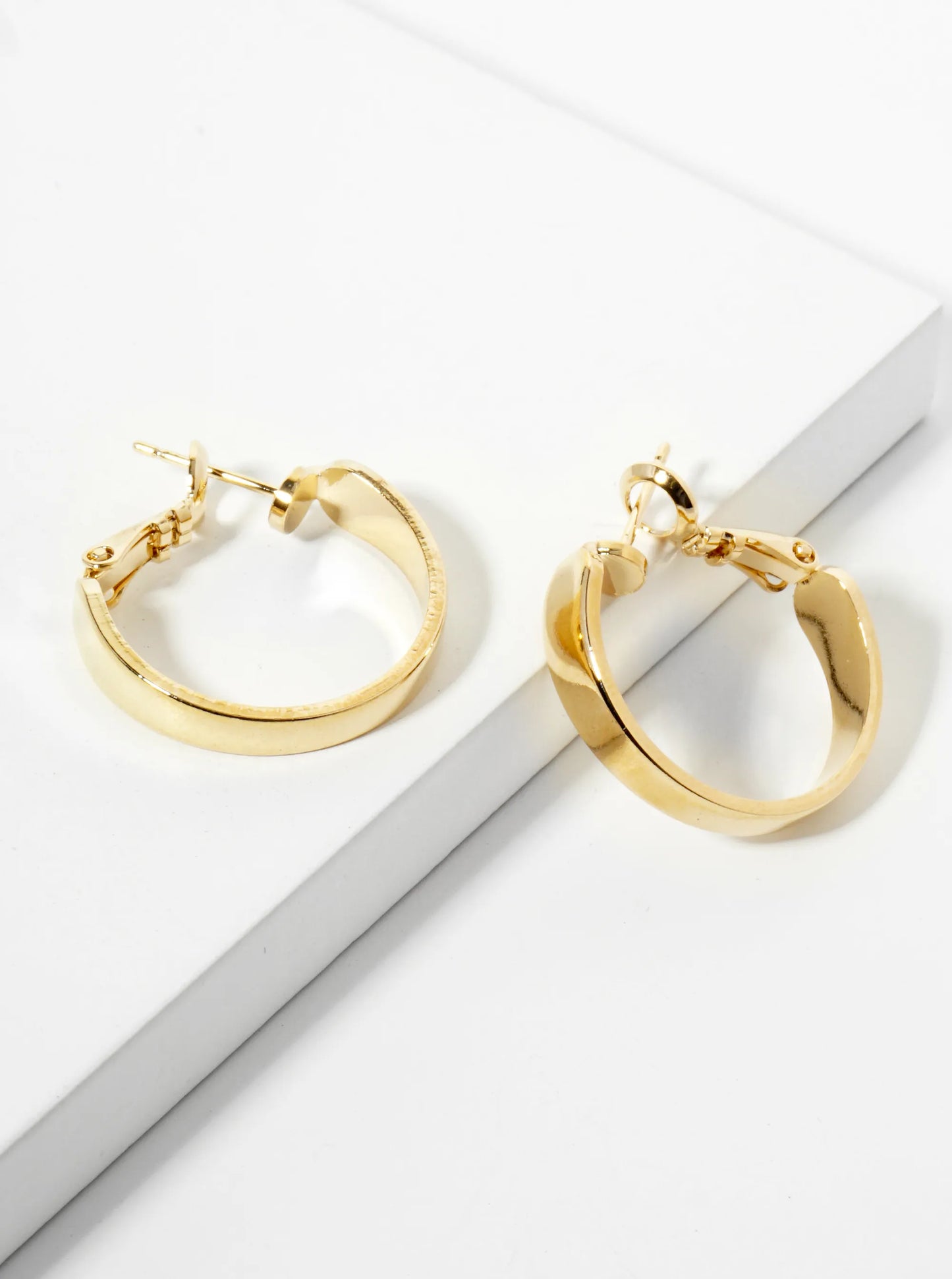 20mm 14K-Gold-Dipped Polished Brass Latch-Back Hoop Earrings