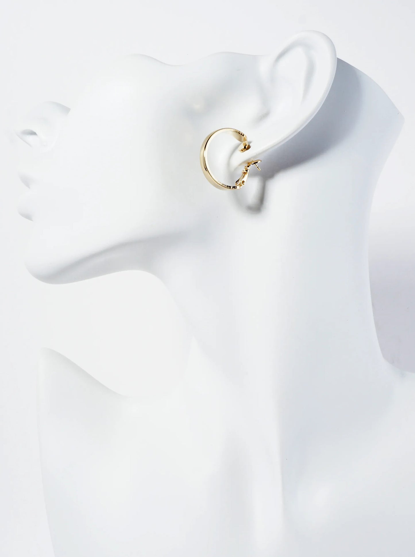 20mm 14K-Gold-Dipped Polished Brass Latch-Back Hoop Earrings