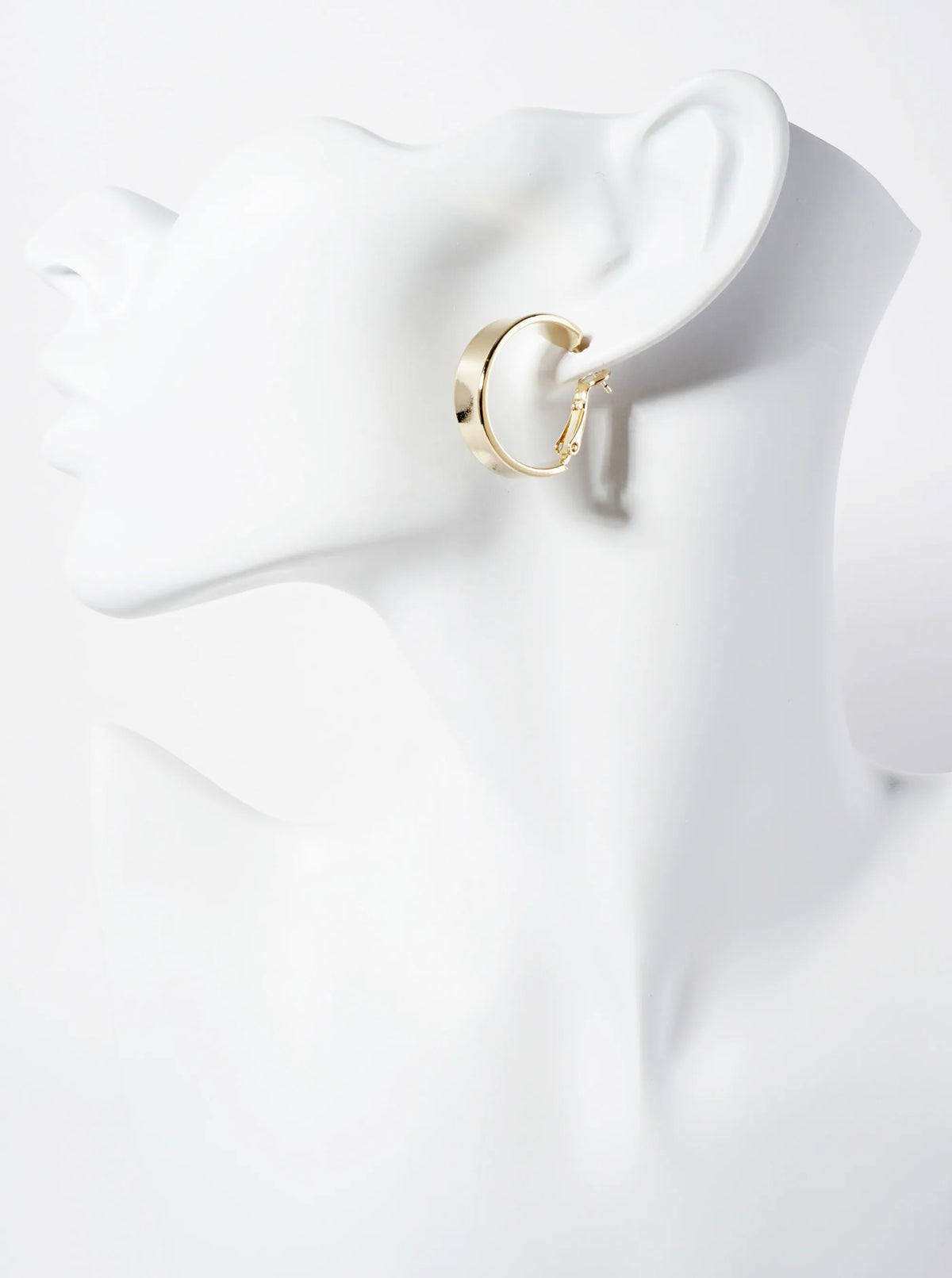 20mm 14K-Gold-Dipped Polished Brass Latch-back Hoop Earrings With 7mm Thickness