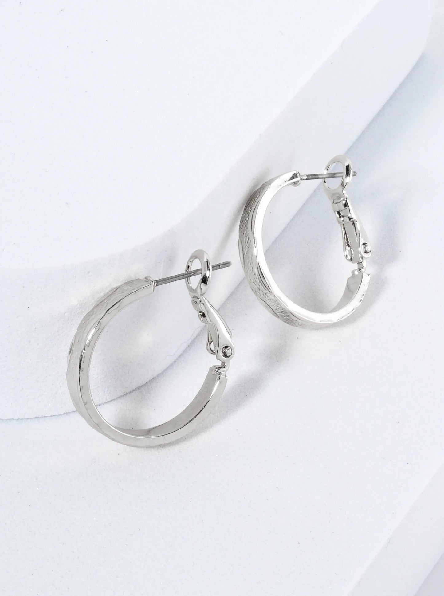 20mm 14K-Gold-Dipped Refined Texture Latch-Back Hoop Earrings