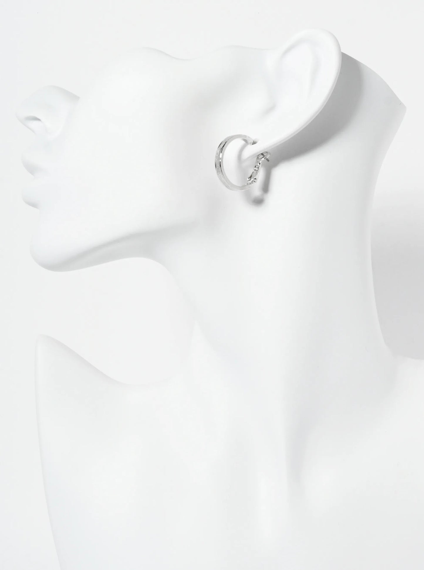 20mm 14K-Gold-Dipped Refined Texture Latch-Back Hoop Earrings