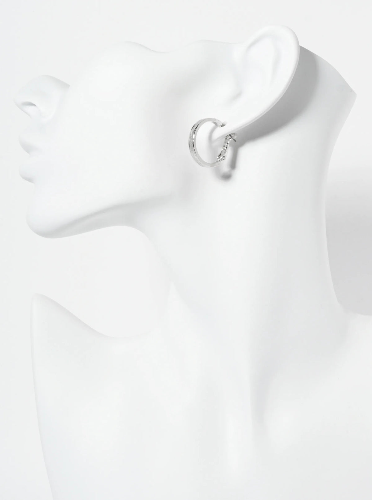 20mm 14K-Gold-Dipped Refined Texture Latch-Back Hoop Earrings