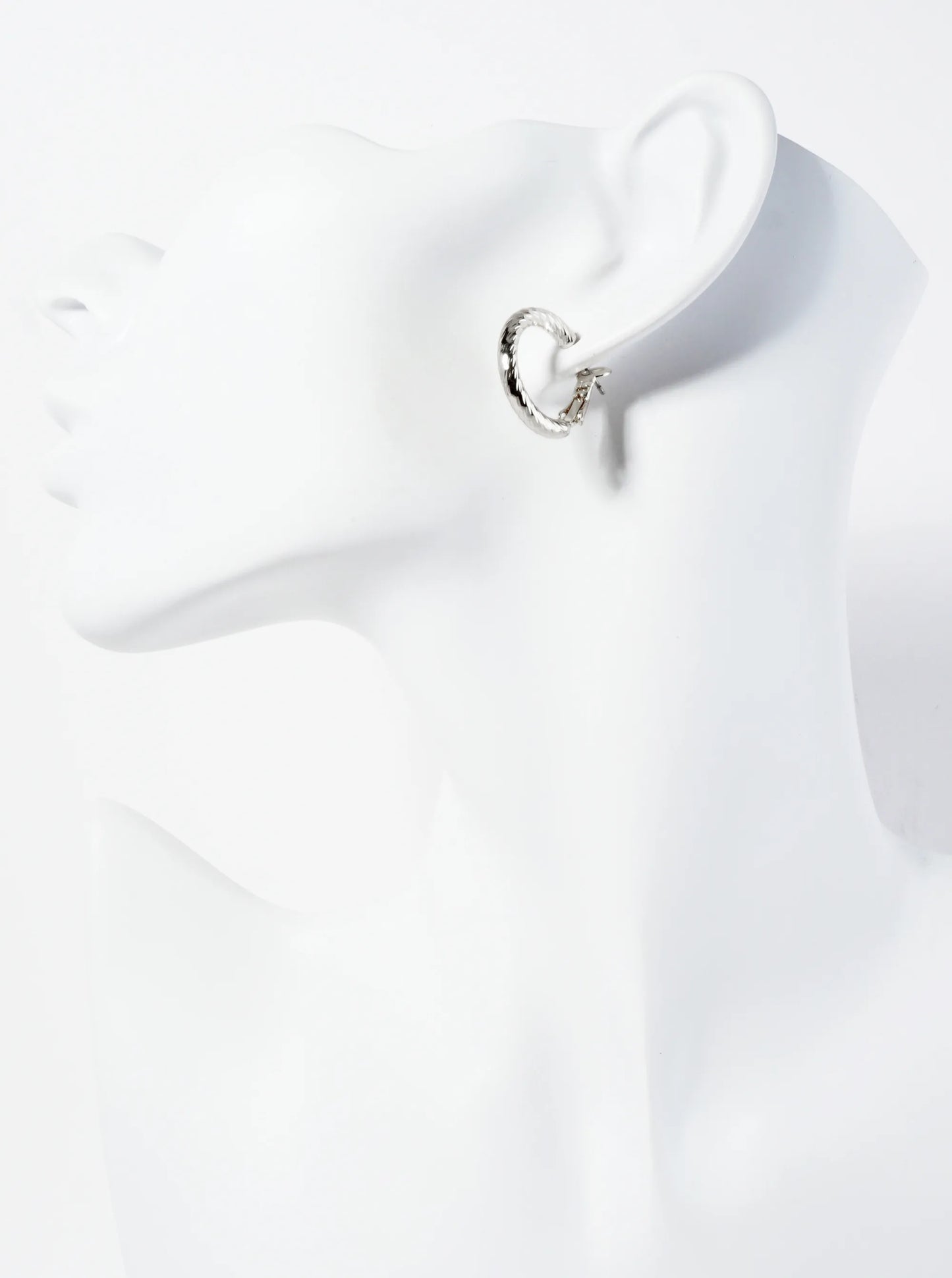 20mm 14K-Gold-Dipped Textured Brass Latch-Back Hoop Earrings With 3mm Thickness