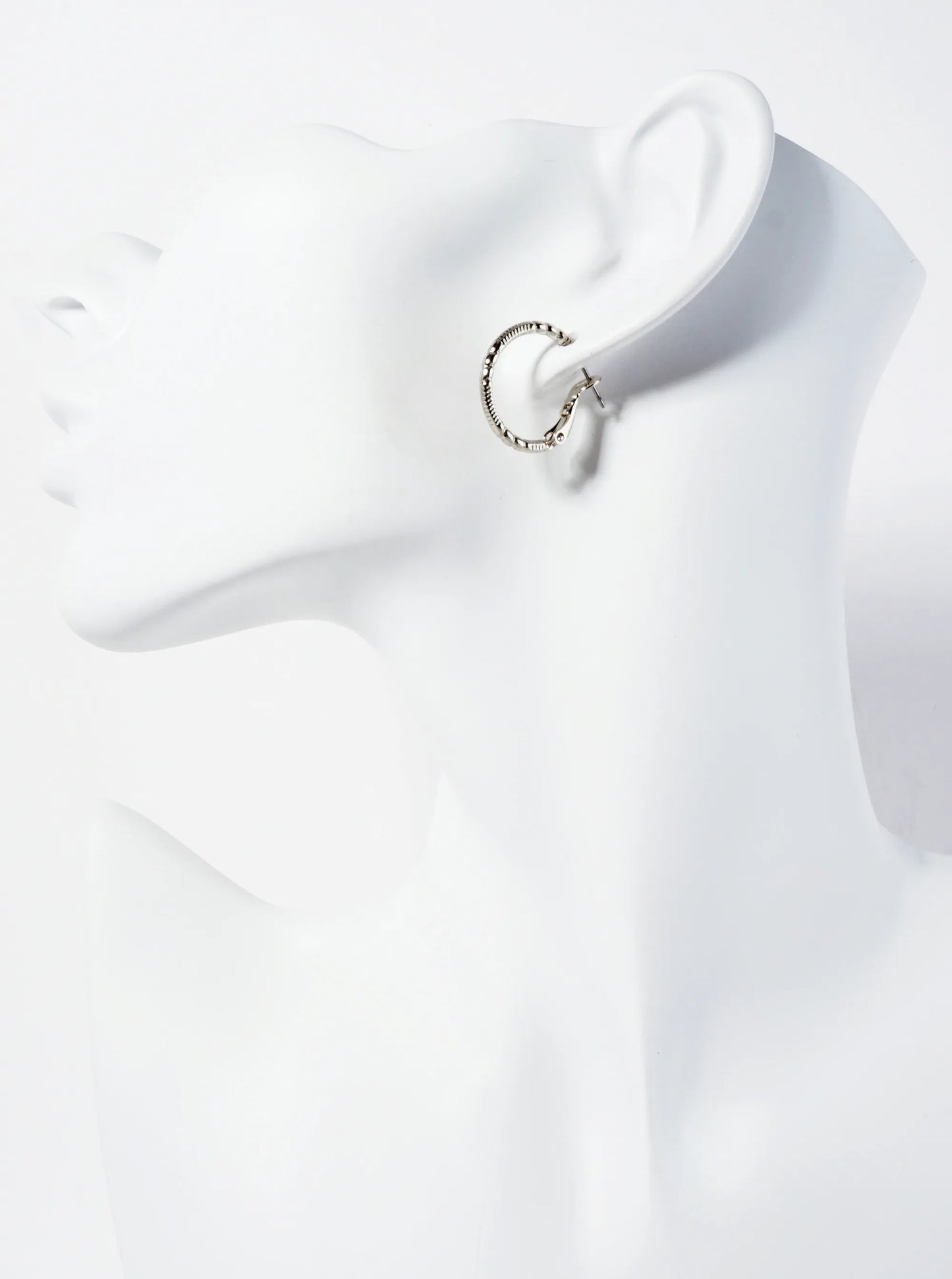 20mm 14K-Gold-Dipped Textured Latch-Back Hoop Earrings