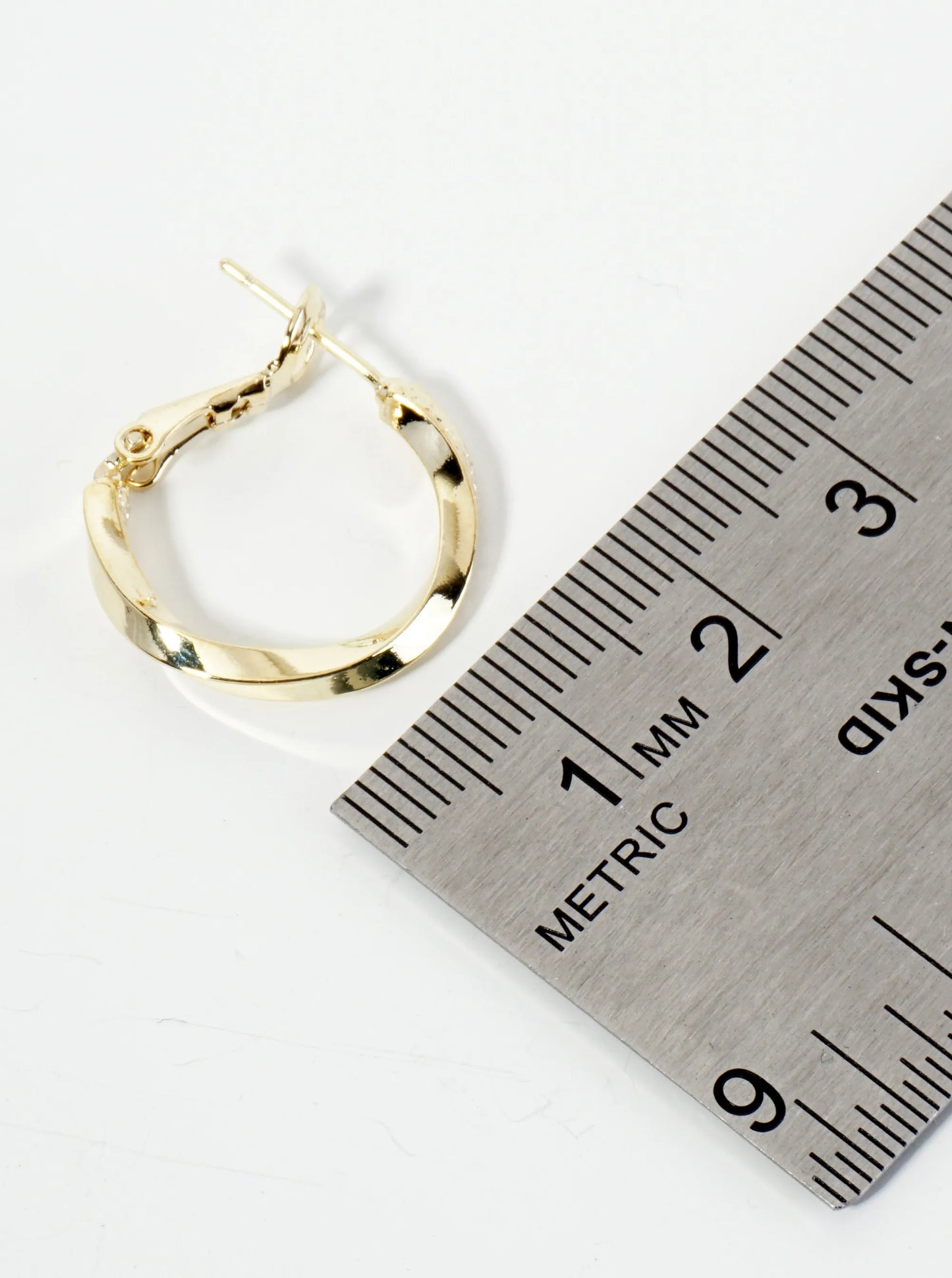 20mm 14K-Gold-Dipped Textured Twist Latch-Back Hoop Earrings