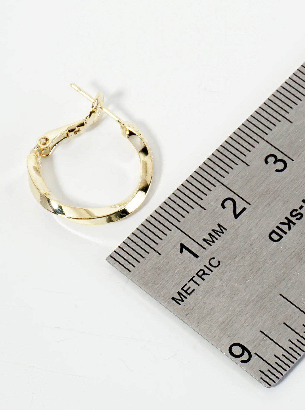 20mm 14K-Gold-Dipped Textured Twist Latch-Back Hoop Earrings