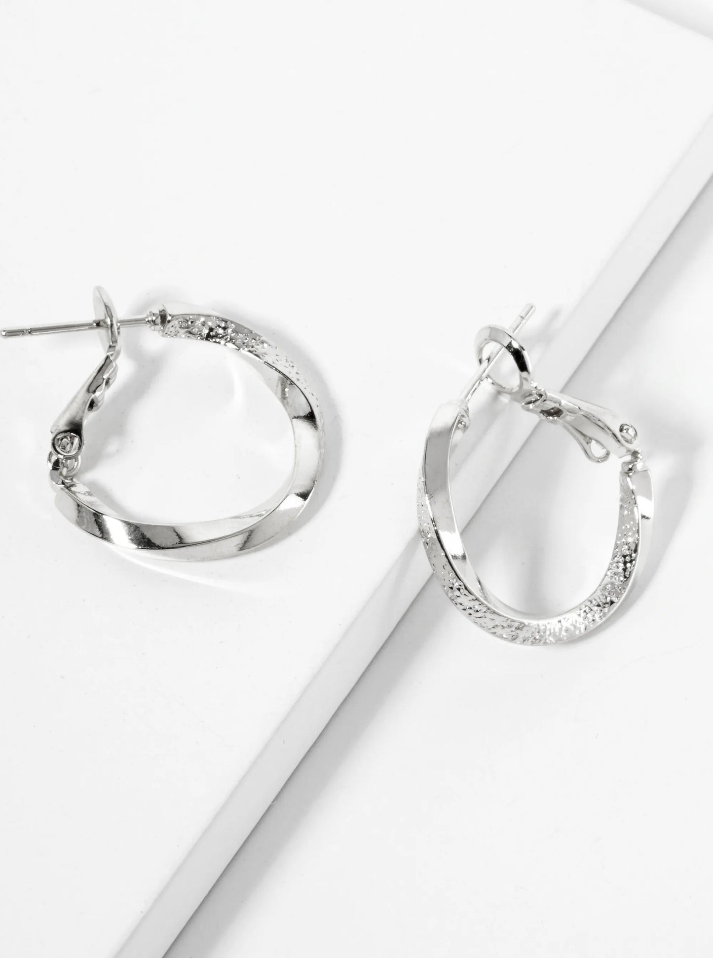 20mm 14K-Gold-Dipped Textured Twist Latch-Back Hoop Earrings