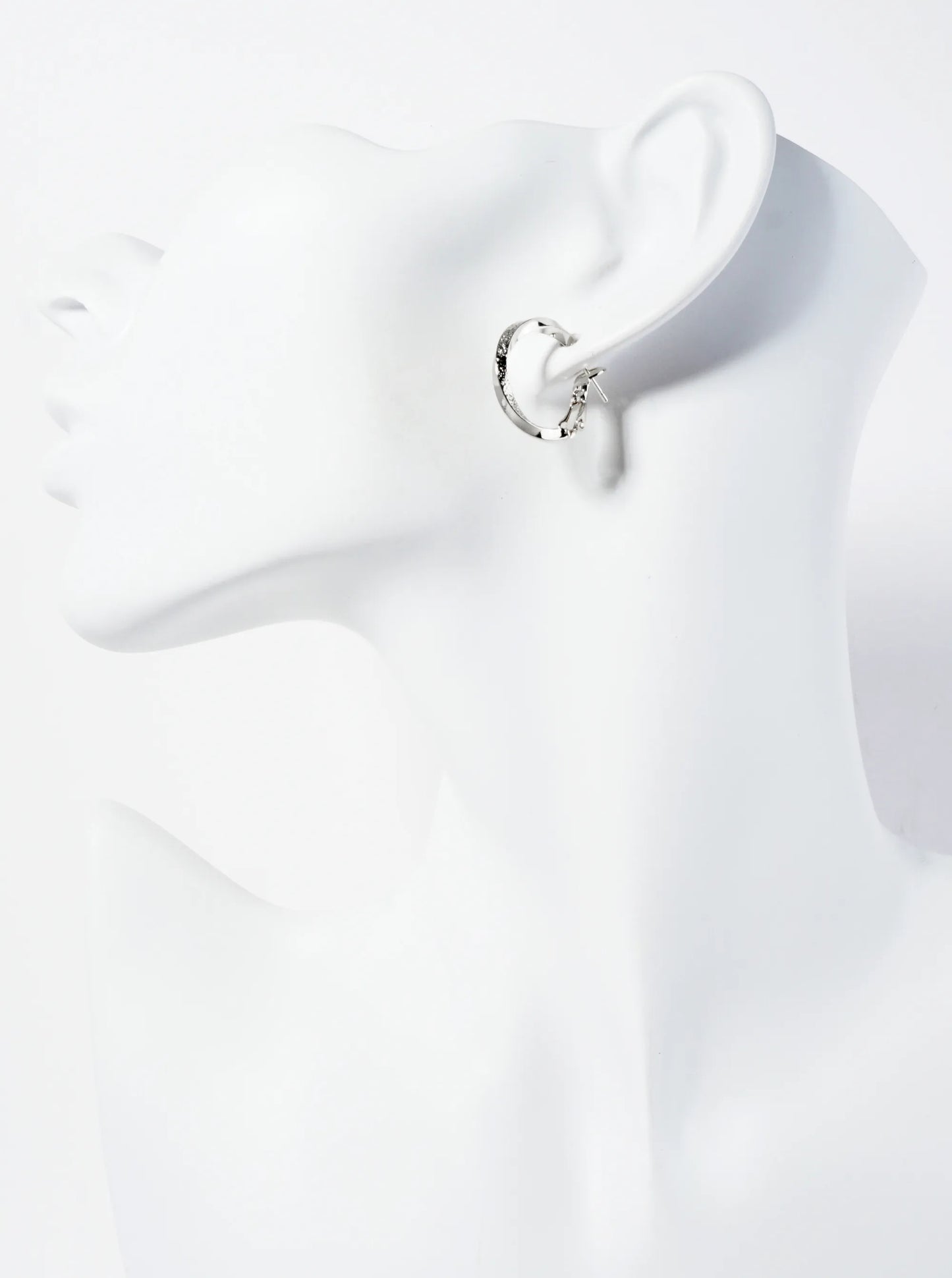 20mm 14K-Gold-Dipped Textured Twist Latch-Back Hoop Earrings