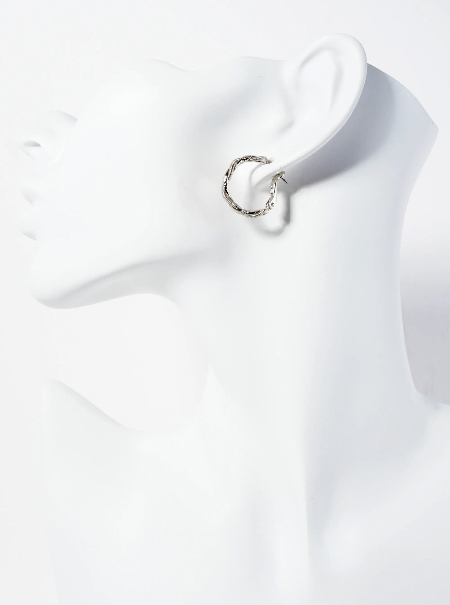 20mm 14K-Gold-Dipped Textured Twist Latch-Back Hoop Earrings