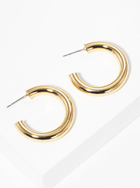 20mm Bold Brass Hollow Hoop Earrings