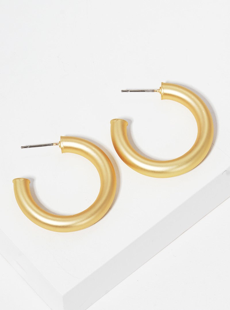 20mm Bold Brass Hollow Hoop Earrings