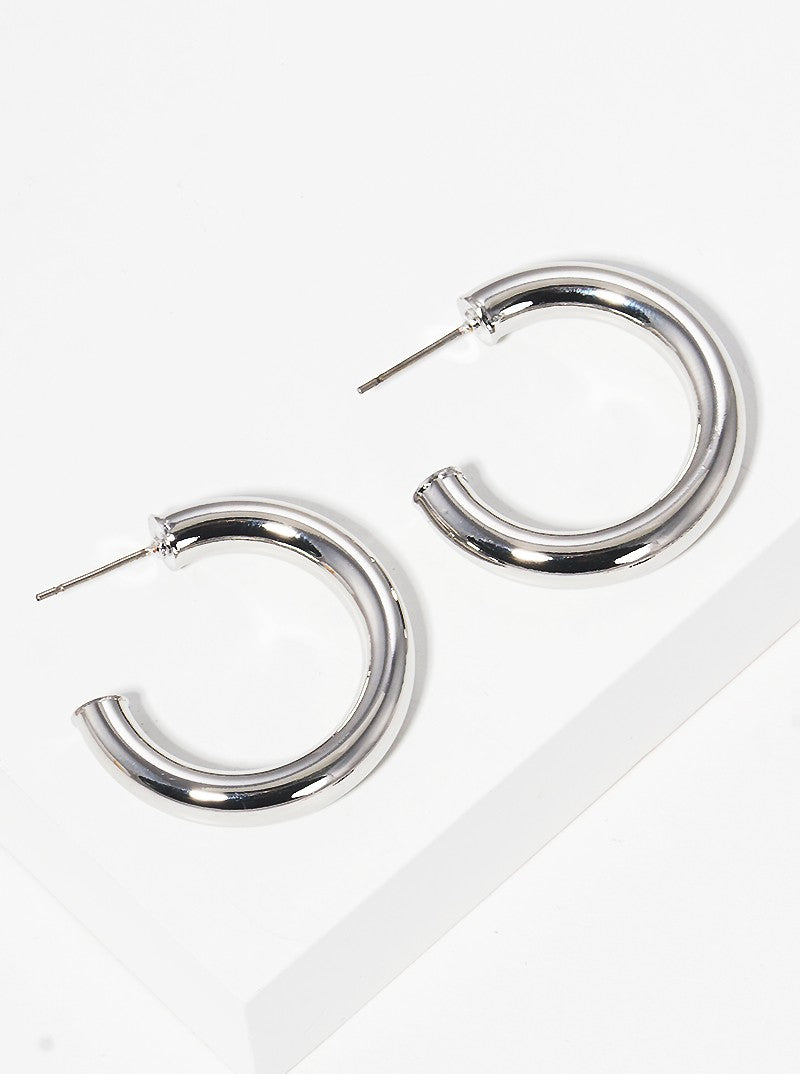 20mm Bold Brass Hollow Hoop Earrings