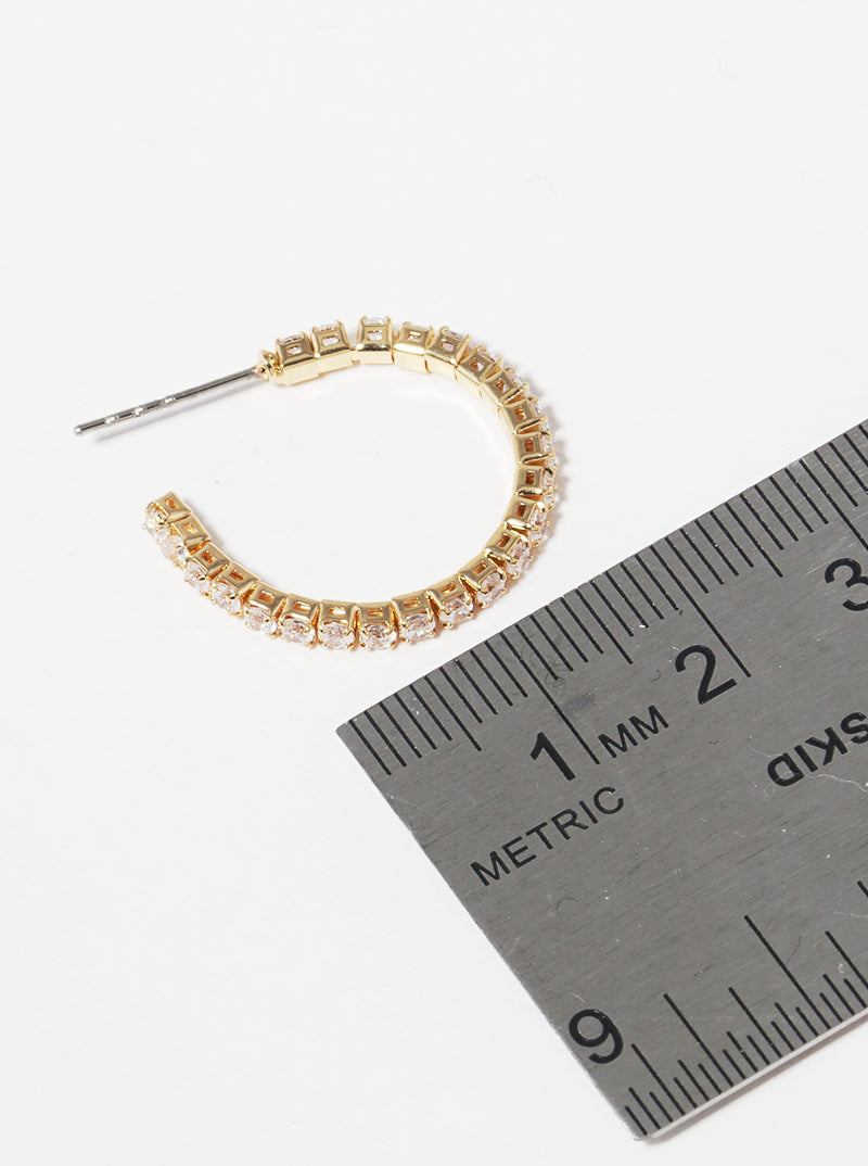 20mm CZ Pave Open Hoop Earrings
