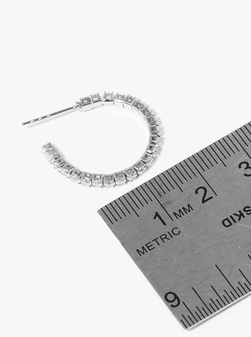 20mm CZ Pave Open Hoop Earrings