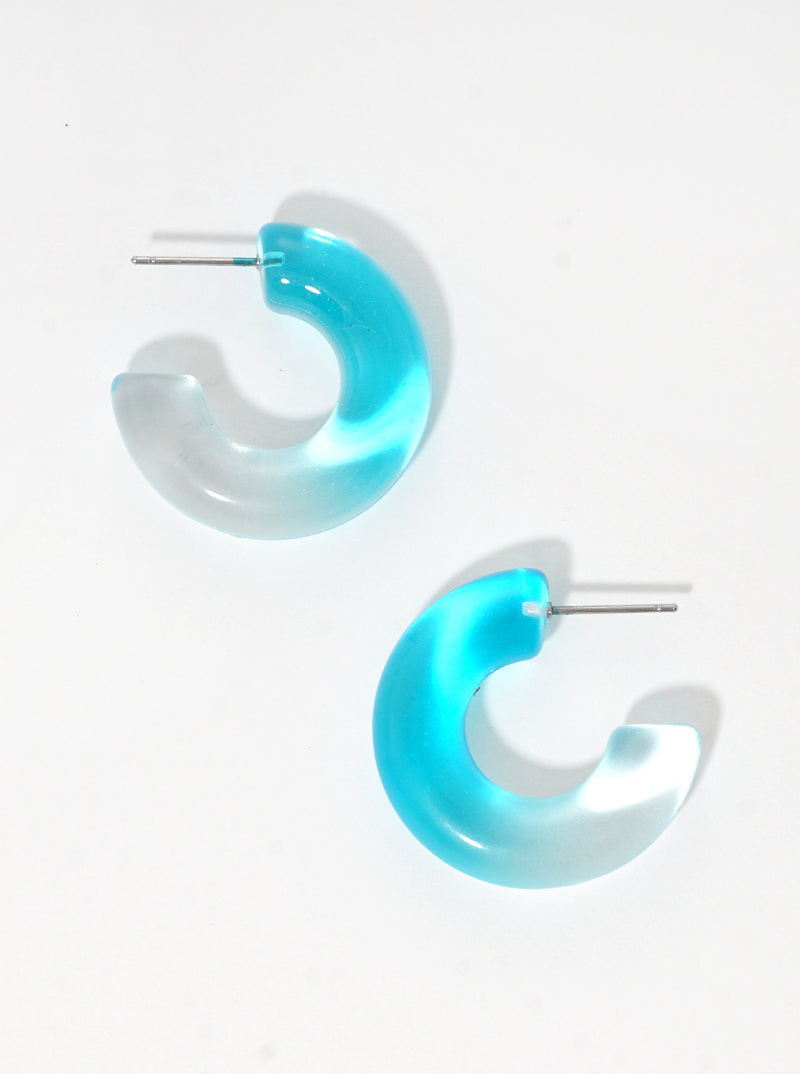 20mm Color Lucite Hoop Earrings Blue-Multi
