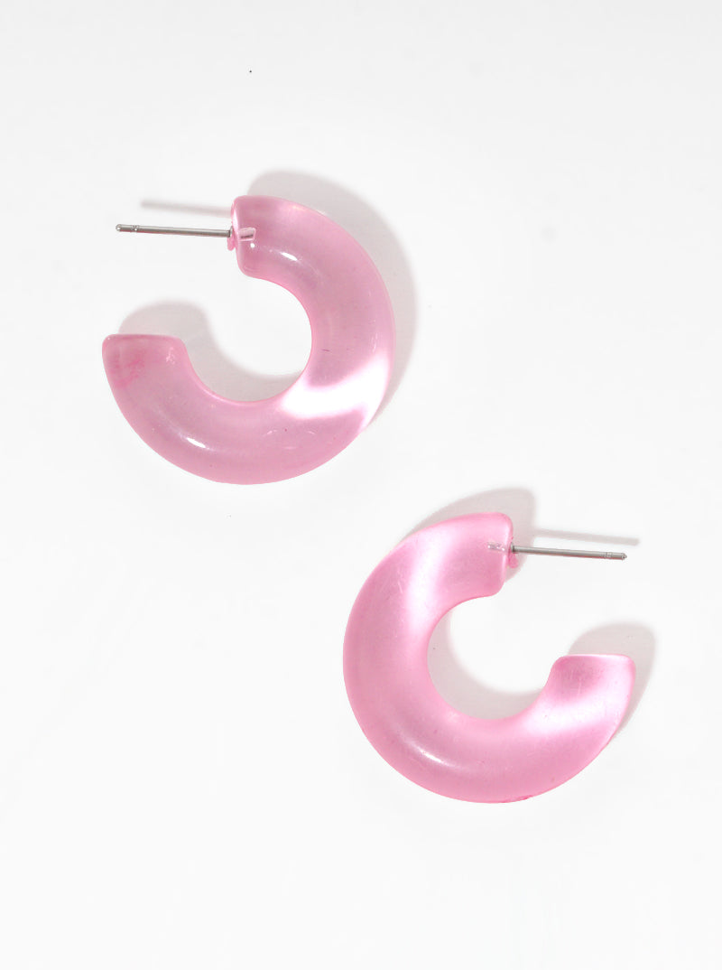 20mm Color Lucite Hoop Earrings