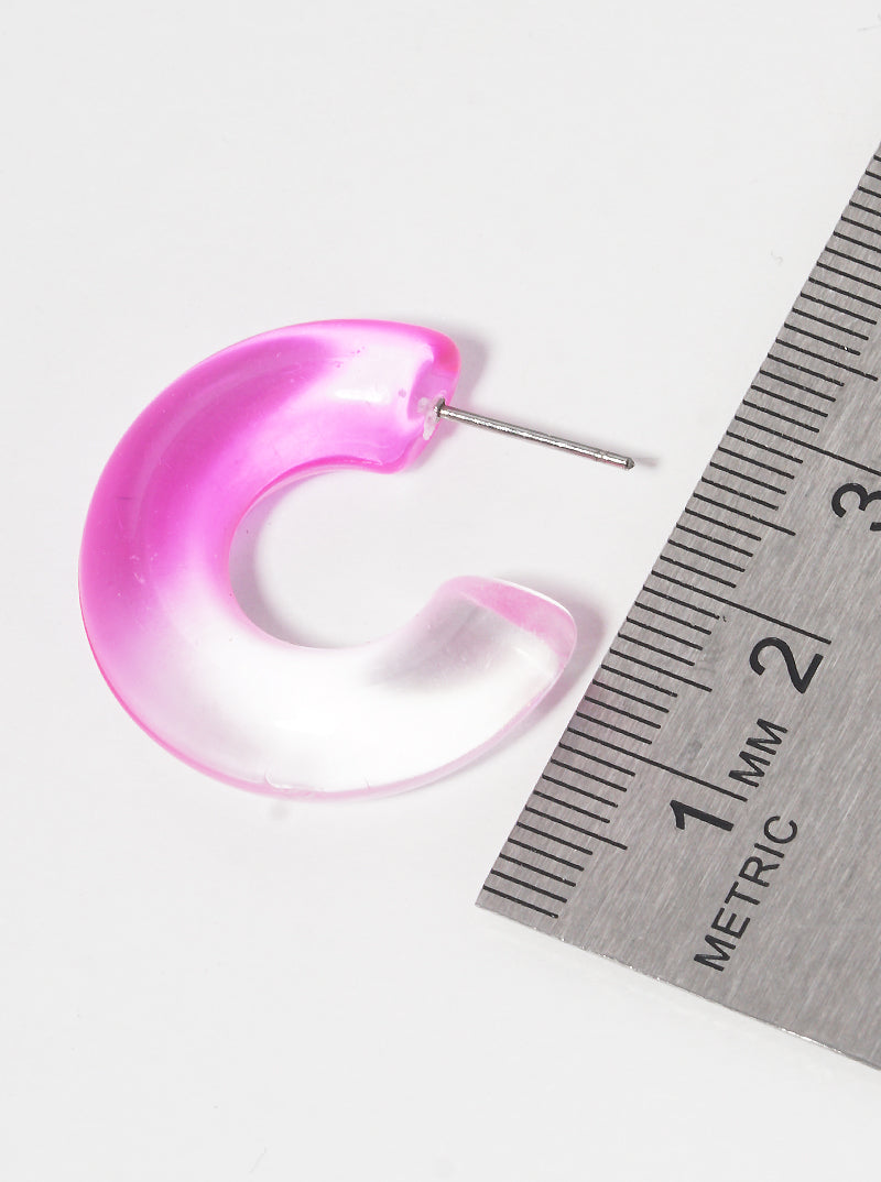 20mm Color Lucite Hoop Earrings
