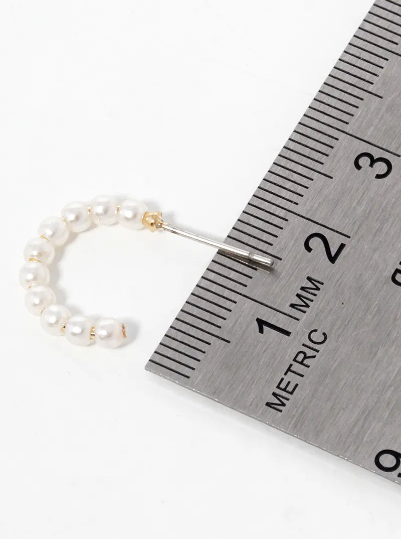 20mm Dainty Pearl Beaded 15mm Hoop Earrings
